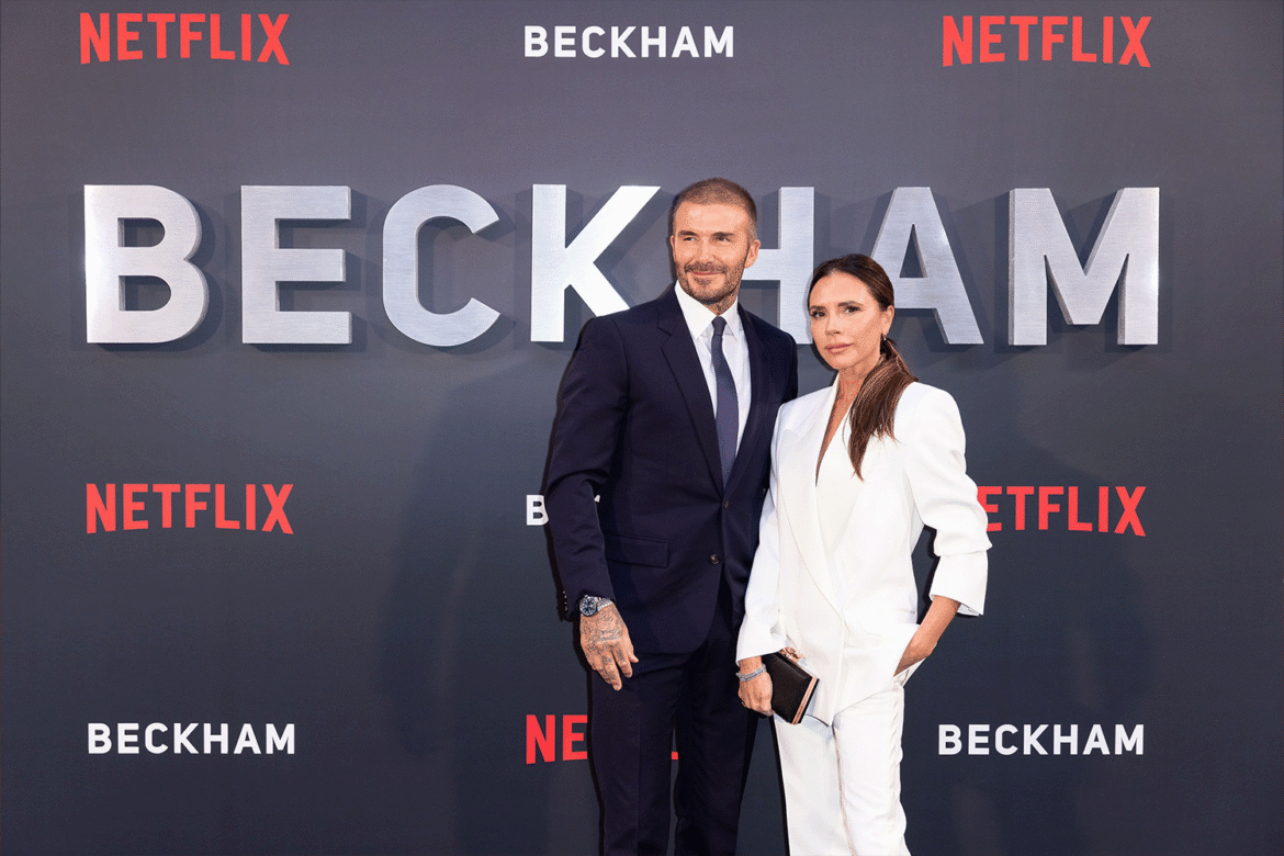 A picture of David Beckham and his wife